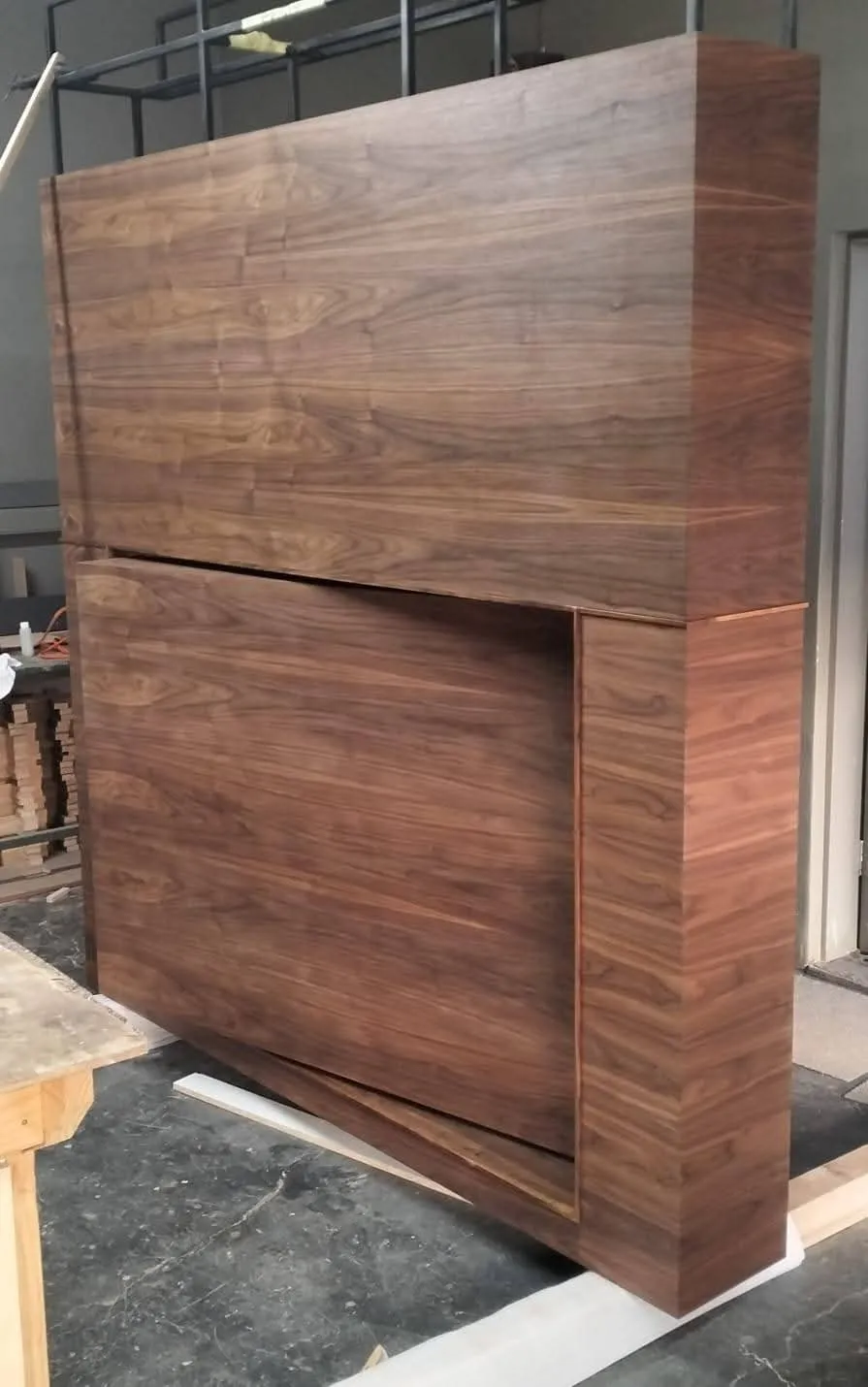 Swivel TV unit with custom cabinetry